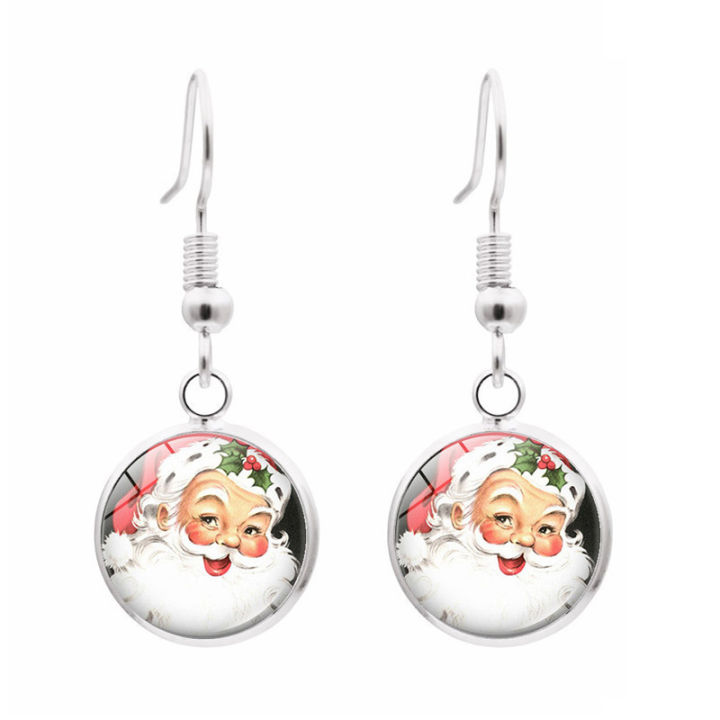 Cross-border%20new%20accessories%20Christmas%20Snowman%20Time%20Gemstone%20Bracelet%20Necklace%20Earrings%20Jewelry%20Set%20-%20Image%204