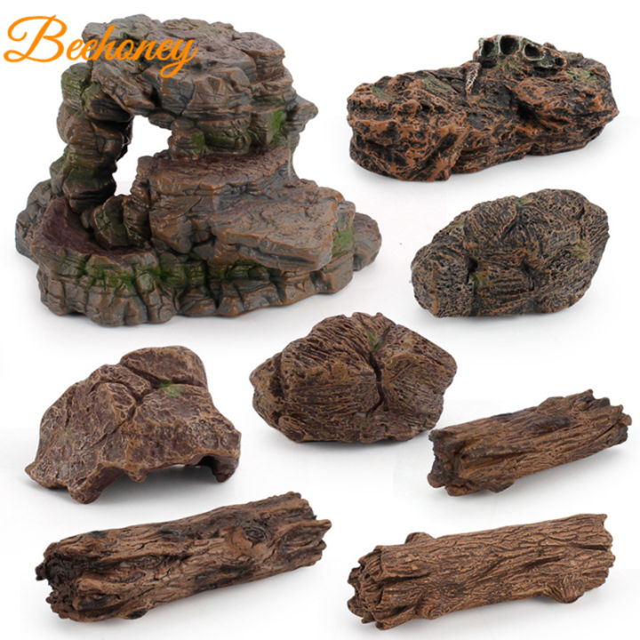 Simulation Tree Stump Stone Model Pvc Craft Diy Accessories Miniature Dinosaur World Fairy Garden Decoration