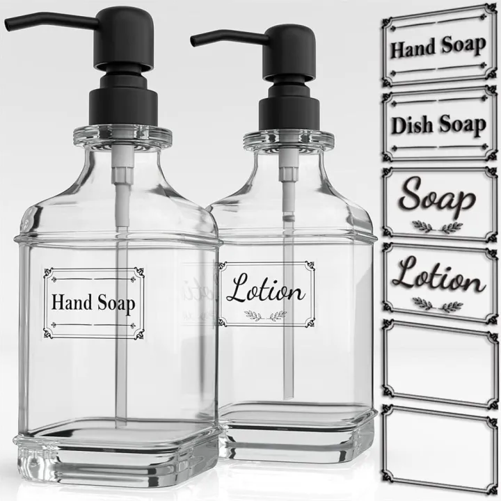Glass+Stainless%20Steel%20Pump%20Head%20Glass%20Bottle%20Refillable%20Soap%20Dispenser%20Hand%20Sanitizer%20Bottle%20for%20Bathroom%20Kitchen%20Office%20Public%20-%20Image%203