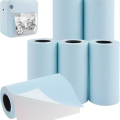 3 Rolls, Size: 57mm X 30mm, Self-Adhesive Inkless Waterproof Blue Color Thermal Sticker Paper Roll  - Perfect For Mini Printer, Portable Printer, Printer Mini, Label Printer, Model C9, PT 210, 230,X5, X6,C22 Etc.. 