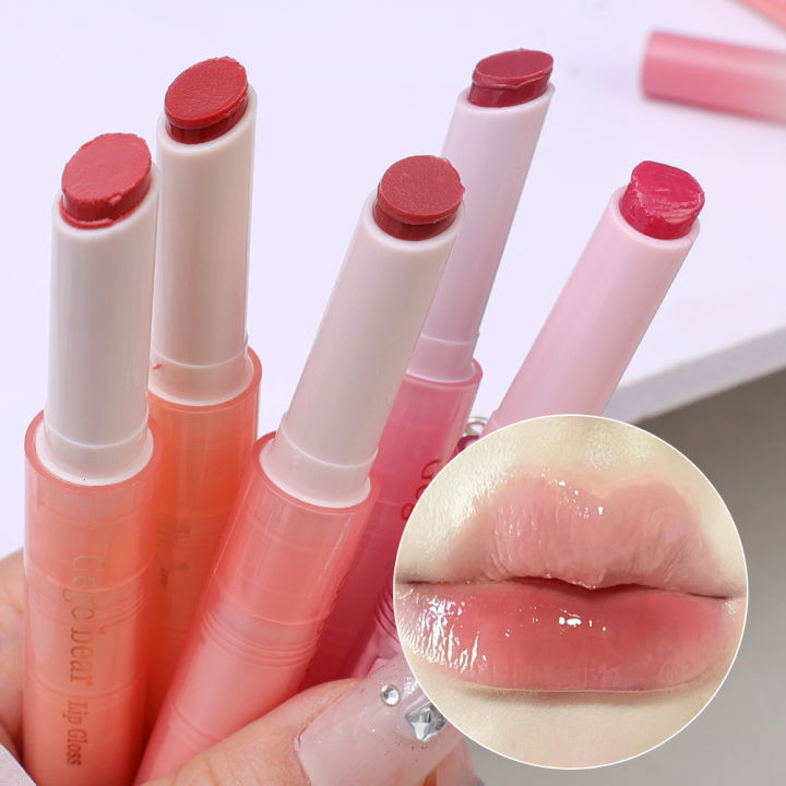 Water Light Lip Gloss Lipstick Pencil Jelly Pink Lip Tint Mirror Glass Moisturising Lip Glaze Makeup Cosmetics