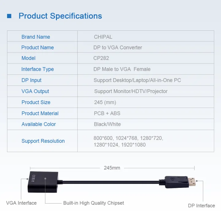HXSJ%20HW1406DPV%20DP%20to%20VGA%20Adapter%20Cable%20Male%20to%20Female%20Converte%20-%20Image%207