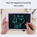 LCD writing pad with 10 inch monochrome screen, touch pen for writing notes for toddlers - white.