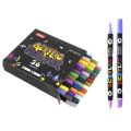 Double Headed Acrylic Marker Dual Color Waterproof Pen Soft Nib Student Art For Glass Stone Metal Wood Plasctic Paper.