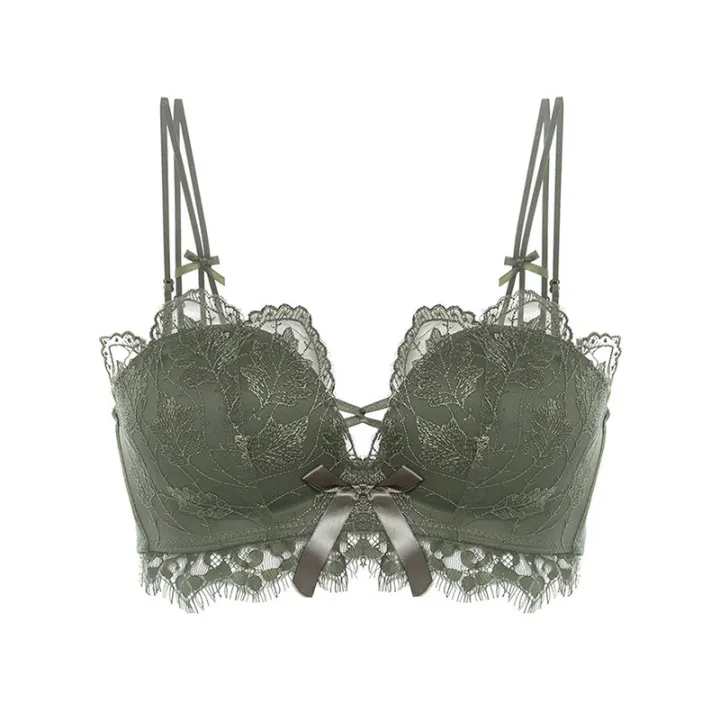 Sexy%20Lavender%20Embroidery%20Lace%20Beautiful%20Back%20Underwear%20Small%20Breasts%20Lady's%20Push%20up%20Extra%20Thick%20Seamless%20Wireless%20Bra%20Set%20-%20Image%205