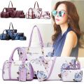 Chinese Style Floral Printing Women Handbags Shoulder Bags Set Female Practical Composite Bag 6-Piece Set Designer Brand Bolsa. 