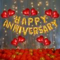 Happy Anniversary Foil Balloons - ( Golden Color ) For Anniversary Party Decoration. 