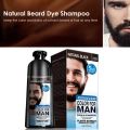 【No-Questions-Asked Refund】 200ml Men's Beard Dye Shampoo Removal White Grey Permanent Black Beard Hair Dying Shampoo Cream Health Care. 