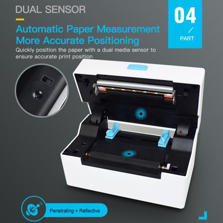 Desktop%20Thermal%20Label%20Printer%20for%204x6%20Shipping%20Package%20Label%20Maker%20160mm/s%20High%20Speed%20USB%20Connection%20Thermal%20Sticker%20Printer%20Max.110mm%20Paper%20Width%20Compatible%20with%20Amazon%20UPS%20Ebay%20Shopify%20FedEx%20Labeling%20Barcode%20Express%20Label%20Printing%20Postage%20Mailing%20Labeli%20-%20Image%206