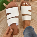 European and American style new sandals women's foreign trade plus size 2024 spring and summer casual wear pullover toe strap flat slippers.