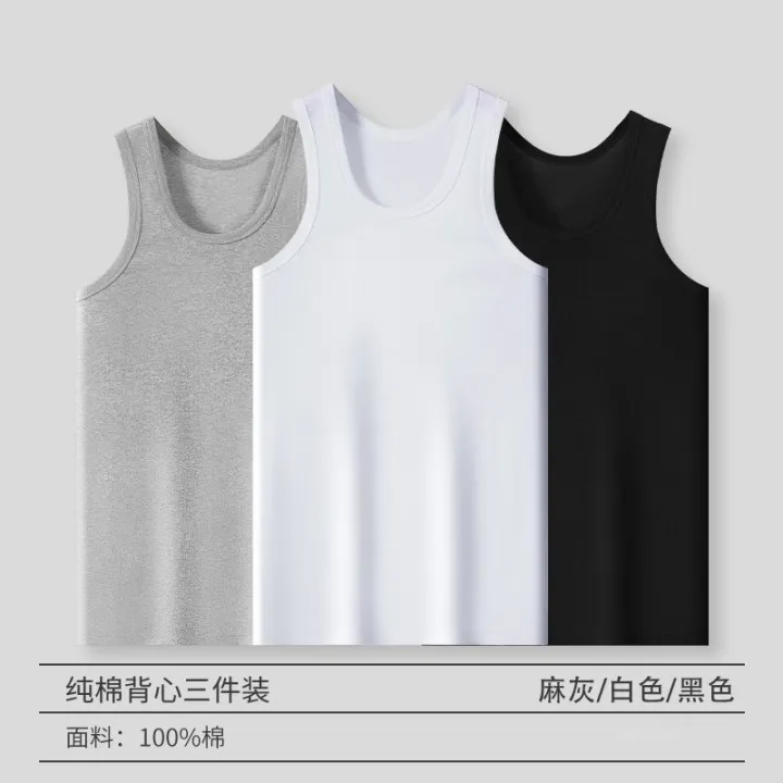 Mosini%E3%80%90100%25Pure%20Cotton%E3%80%91Men's%20Cotton%20Vest%20Summer%20Youth%20Sports%20Slim-Fitting%20Underwear%20Sweat%20Shirt%20Sleeveless%20-%20Image%205