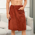 Soft Mens towel wrap Comfortable Absorbent Lightweight Wearable towel Quick-drying Snap closure Bath and shower wrap for Gym Beach Travel Spa resorts Post-shower comfort. 