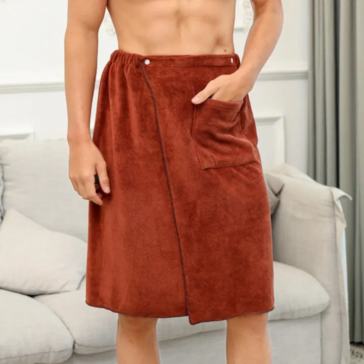 Soft%20Mens%20towel%20wrap%20Comfortable%20Absorbent%20Lightweight%20Wearable%20towel%20Quick-drying%20Snap%20closure%20Bath%20and%20shower%20wrap%20for%20Gym%20Beach%20Travel%20Spa%20resorts%20Post-shower%20comfort%20-%20Image%203