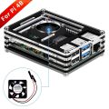 ACRYLIC CASE FOR RASPBERRY PI 4 MODEL B, RASPBERRY PI CASE WITH COOLING FAN (BLACK AND CLEAR). 