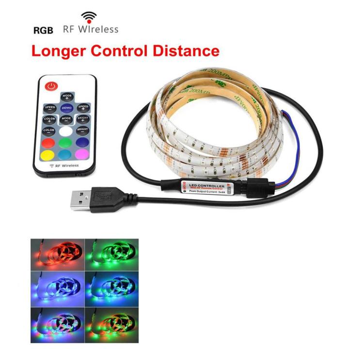 RGB Light led strip For Kicthen USB Lamp 1M 2M 3M 4M 5M Waterproof Neon Led Lights for Cabinet TV Backlight Night Lamp LED Diode-With 17Keys Remote-No -1m-
