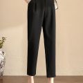 Women's Pants 2024 New Spring/Summer Cigarette Pants Harem Cropped Korean Style Loose Slimming and All-Matching Casual Straight-Leg Suit Pants. 