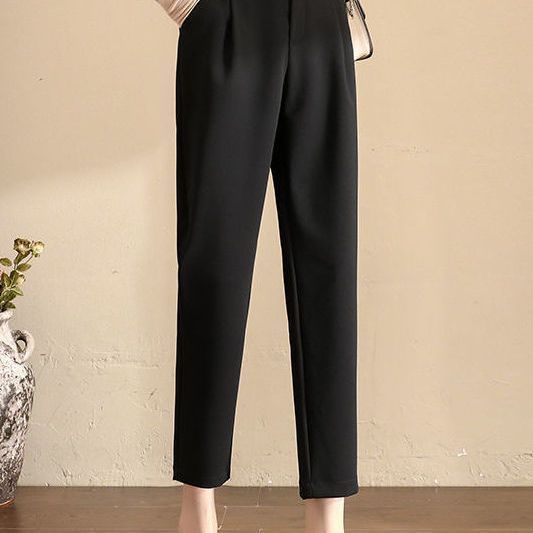 Women's Pants 2024 New Spring/Summer Cigarette Pants Harem Cropped Korean Style Loose Slimming and All-Matching Casual Straight-Leg Suit Pants