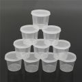30Pcs 25ml Disposable Plastic Takeaway Sauce Cup Containers Food Box With Hinged Lids Small Transparent Plastic Palette Reusable.