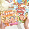 Cute Kawaii Capybara Toy Capybara Handmade Scene Sticker Book Repeatable Paste Cartoon Magnetic Quiet Book.