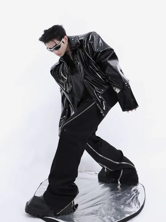 Black%20Piano%20Face%20Leather%20Cool%20Chic%20Coat%20Man%20Boy's%20Tech%20Wear%20Jacket%20Punk%20Rock%20Festival%20Stage%20Show%20TV%20Singers%20Guitar%20Drums%20Unifo%20-%20Image%205