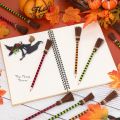 12 Piece Halloween Witch Broom Pencil Colorful Witch Broom Pens Wood Witch Broom Pencil. 