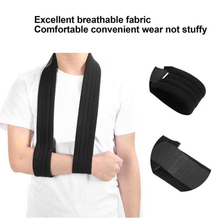 Black Arm Sling Broken Fractured Arm Strap Shoulder Dislocation Brace Adjustable Immobilizer Wrist Elbow Forearm Support Belt