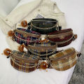 New Crossbody Bag Bag Women's Fashion Vintage Check Chest Bag Niche Design Shoulder Bag Compact Portable Crossbody Bag.