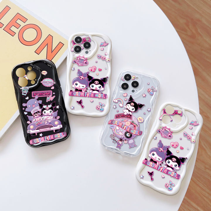 FELMYST%20for%20Infinix%20Smart%208%20Tecno%20Pop%208%20Spark%2020C%2020%20Hot%2040i%20Back%20Cover%20Cartoon%20Kuromi%20Case%20Cream%20Texture%20Wavy%20Edge%20Soft%20Silicone%20Mobile%20Cover%20-%20Image%203