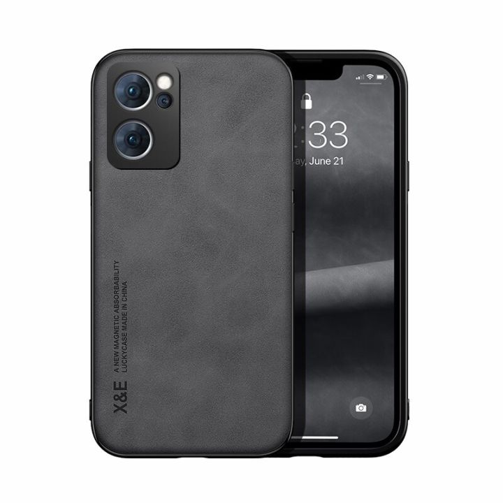 xprmy for OPPO Reno 7 5G/Find X5 Lite Phone Case Luxury Leather Skin Sensing TPU Wrap Back Cover