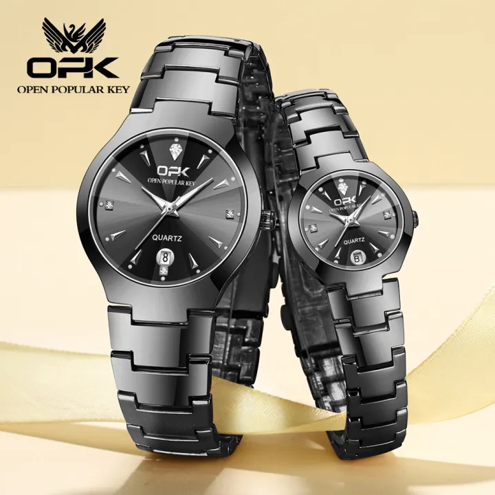 OPK%208105%20Couple%20Quartz%20Watch%20Classic%20Fashion%20Waterproof%20Glow%20Tungsten%20Steel%20Band%20Luxury%20Date%20Week%20Men's%20and%20Women's%20Couple%20Watch%20-%20Image%202