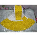 Cotton Linen Lehenga Block Print Design Stylish Elegant Set for Women. 