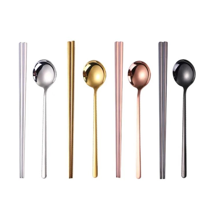 Korean%20Long%20Handle%20Chopsticks%20Spoon%20Cutlery%20Set%20Reusable%20Stainless%20Steel%20Non-slip%20Sushi%20Sticks%20Food%20soup%20Spoon%20Dinnerware%20Set%20-%20Image%205