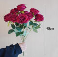 9 Heads Rose Bouquet Artificial Flower Wedding Rose Decor Scene Display Floral Gift Pink White Camellia. 