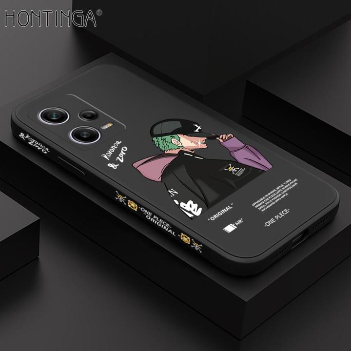 Hontinga for Redmi Note 12 Pro 5G Back Cover Green Hair Boy Side Design  Phone Case Square Soft Liquid Silicone Mobile Cover