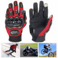 Pro Bike Leather Full Finger Hand Gloves  With Touch Screen For Bikers- Multi colors. 
