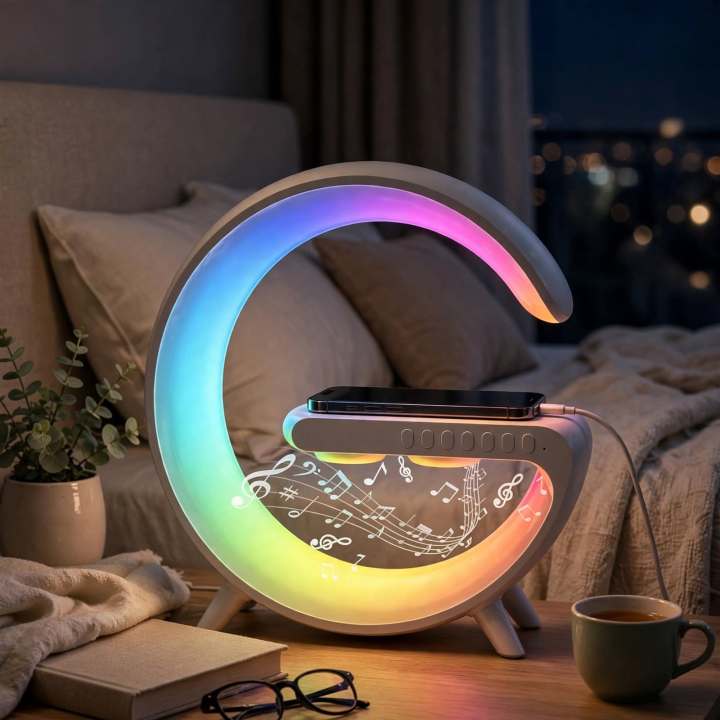 G63 Smart Light Sound Speaker Machine Fast Charging Alarm Clock 7-Color RGB Music Player Speaker - Pure Mall
