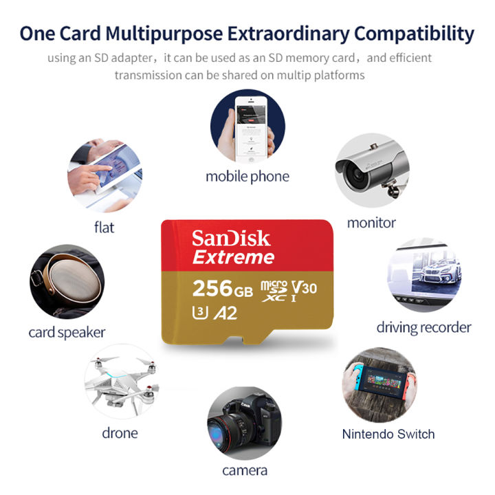 SanDisk%20Extreme%20micro%20SD%20Card%20A2%20U3%204K%20Video%20UHS-I%20microSDXC%20Memory%20Trans%20Flash%20Car%20for%20Mobile%20Gaming%20Instar360%20Camera%20GoPro%20DJI%20-%20Image%204