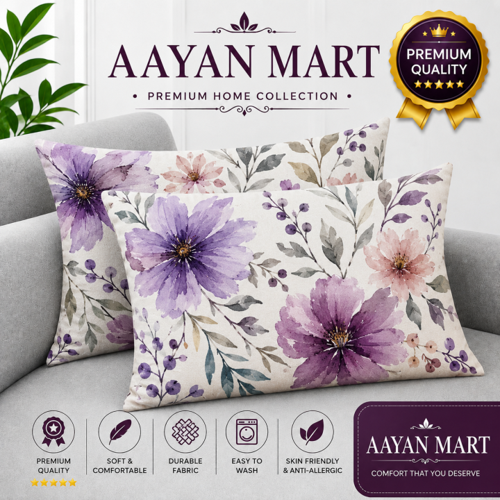Head Pillow Cover 18x 24 Stendar Size, Regular Size, Premium Quality Multicolour