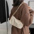 Women's Fashion Handbags Retro Solid Color Pleated Bag PU Leather Shoulder Underarm Bag Casual Women Hobos Handbags.
