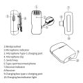 SH 20M Lavalier Microphone Portable Wireless Transmitter and Receiver Clip Lable Audio Video Mic with Type-C Lightning.