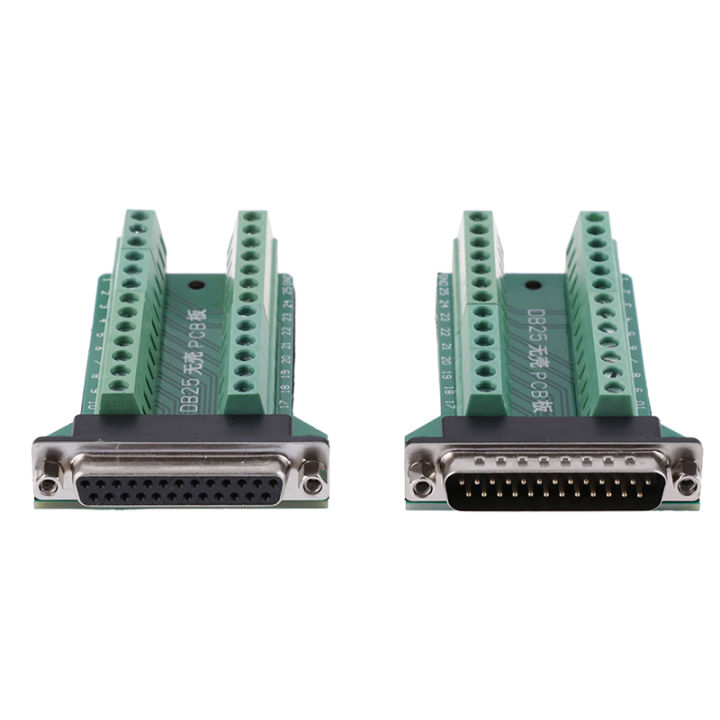 DB25 D-SUB Female 25Pin Plug Breakout PCB Board 2 Row Terminals Connector Tetuo