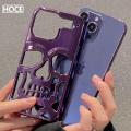 HOCE Cool Skeleton Phone Cases for iPhone 17 16 15 14 13 12 11 Pro Max 14 15 16 Plus 11 Case Luxury Plating Halloween Skull Cover. 