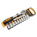 TOLSEN 12Pcs Quick Release Reversible Ratchet Handle w/ Socket Set (1/2" Drive) Industrial Series 15152.