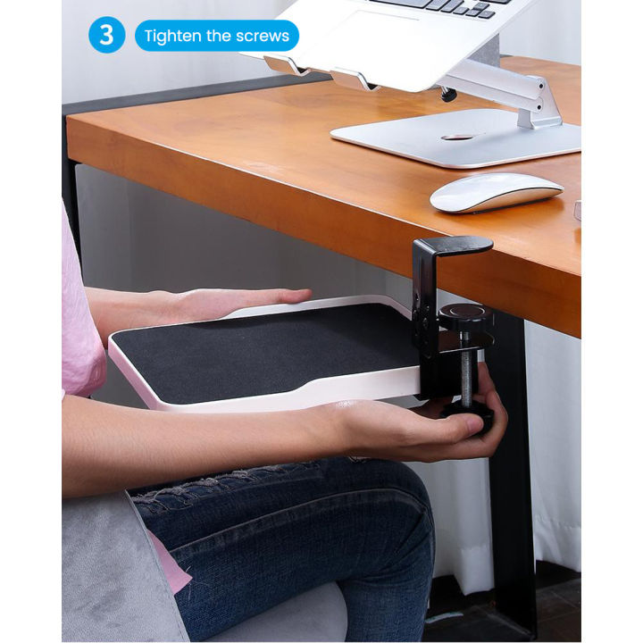 Mouse%20Tray%20Clamp%20Extended%20Rotating%20Platform%20Tray%20Under%20Desk%20Mouse%20Platform%20Clamp%20On%20Mouse%20Tray%20Computer%20Mouse%20Pad%20-%20Image%203