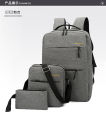 Computer school bag, USB charging port, casual large-capacity backpack, three-piece set, mid-to-high-end business backpack, multi-functional.