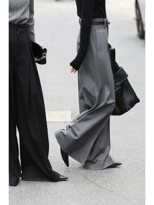 Wide%20Leg%20Suit%20Pants%20Women%20Old%20Money%20Style%20Korean%20Fashion%20Baggy%20Pleated%20Trousers%20Female%20Office%20Wear%20Elegant%20Gray%20Pants%20-%20Image%204