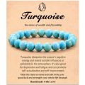 [ New ] Single Circle Beaded Bracelet 8m Tigereye Green Chalcedony Crystal Turquoise Bracelet Elastic String Dream Amethyst Bracelet. 