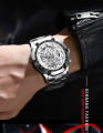 2024 Binbond S033 Mens Watches Top Brand Luxury Stainless Steel Waterproof Hollow Out Blue Big Male Wristwatches. 