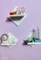3 Pcs Self-Adhesive Wall Hanging Kite Flower Stand - Decorative Punch-Free Showpiece Holder for Home Decor. 