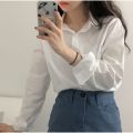 Spot Spring and Autumn New Pure Color Korean Style Long-Sleeved Shirt Women's Design Sense Minority All-Match Casual Overshirt.